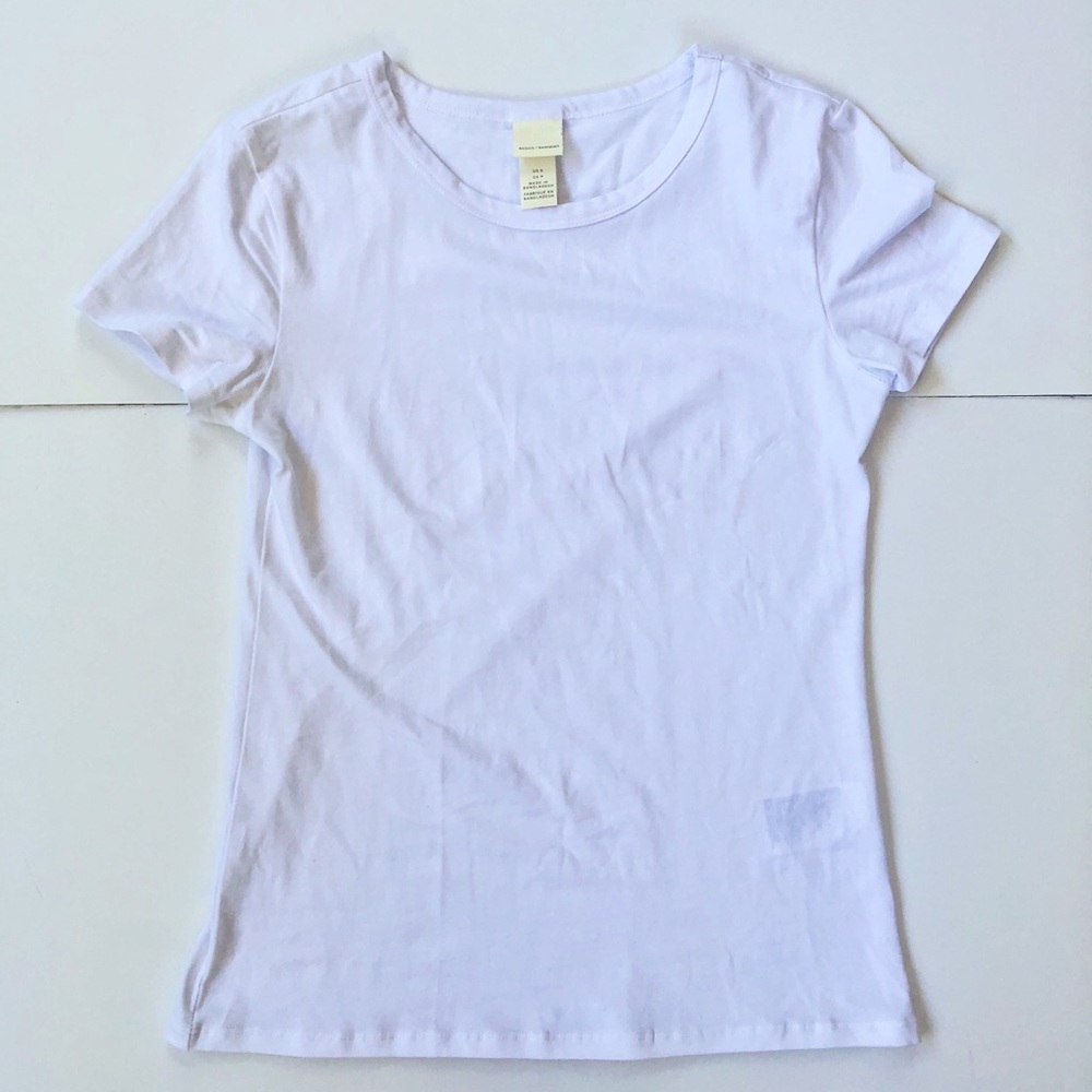 H&M White Basic Stretchy Top